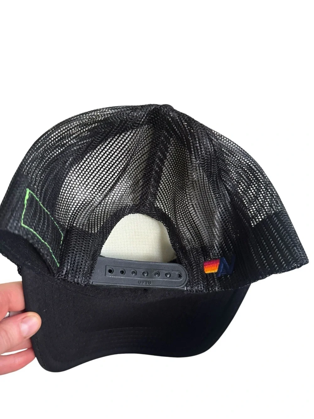 Aviator Nation Smiley Vintage Trucker Hat in black NWOT